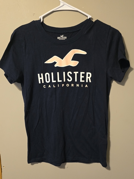 Hollister Tops - Hollister Navy T‑Shirt with White Logo